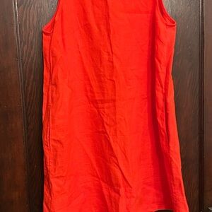 Madewell Bright Orange-Red Linen Blend Top